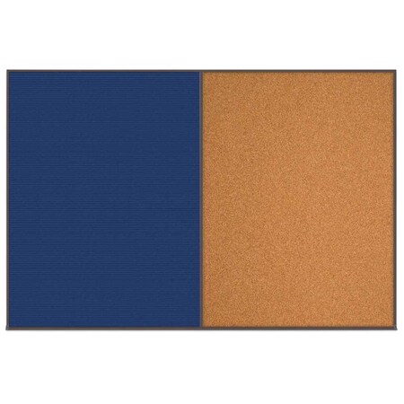 United Visual Products Enclosed Corkboard, 1 Door, 72"x48", 4" Fra UV3405-BLACK-PUMICE